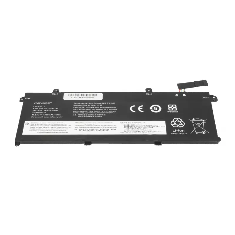 Bateria MITSU L18M3P73 para Lenovo ThinkPad T490 T495 P43s P14s - 4350 mAh (50 Wh)