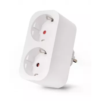 ENTAC Adaptador de Tomada Dupla Inteligente WiFi ES-DSA-WIBLE, Branco, 2 Tomadas, 3680 W