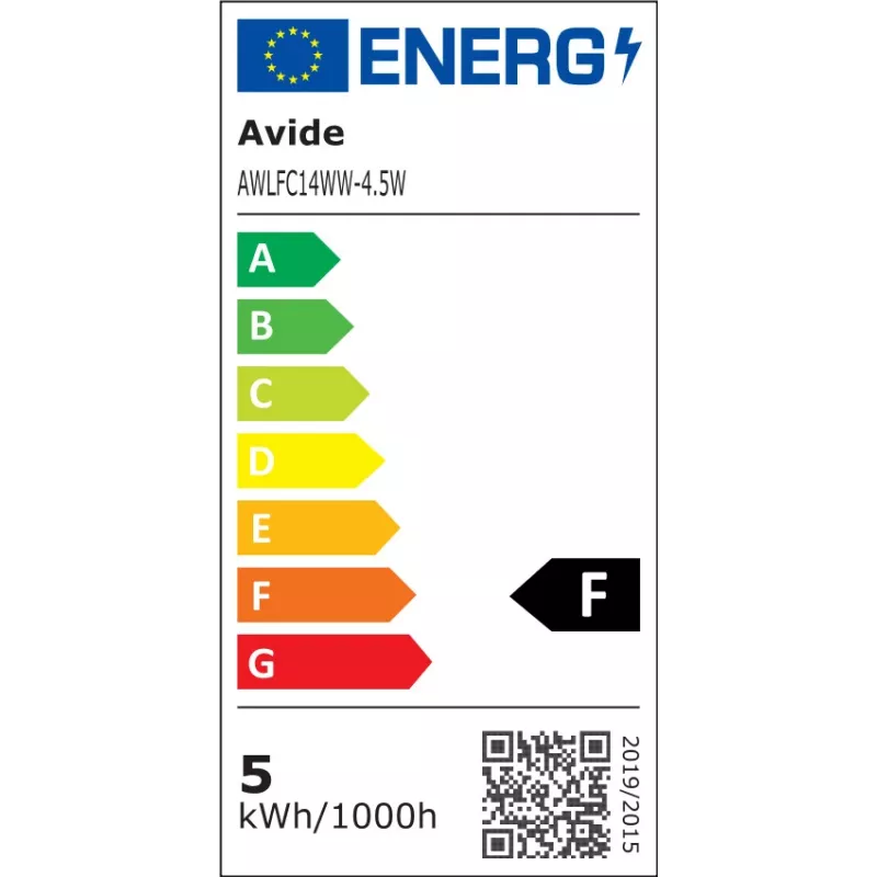Avide Lâmpada LED Filament Candle 4,5W E14 Branco Quente 2700K