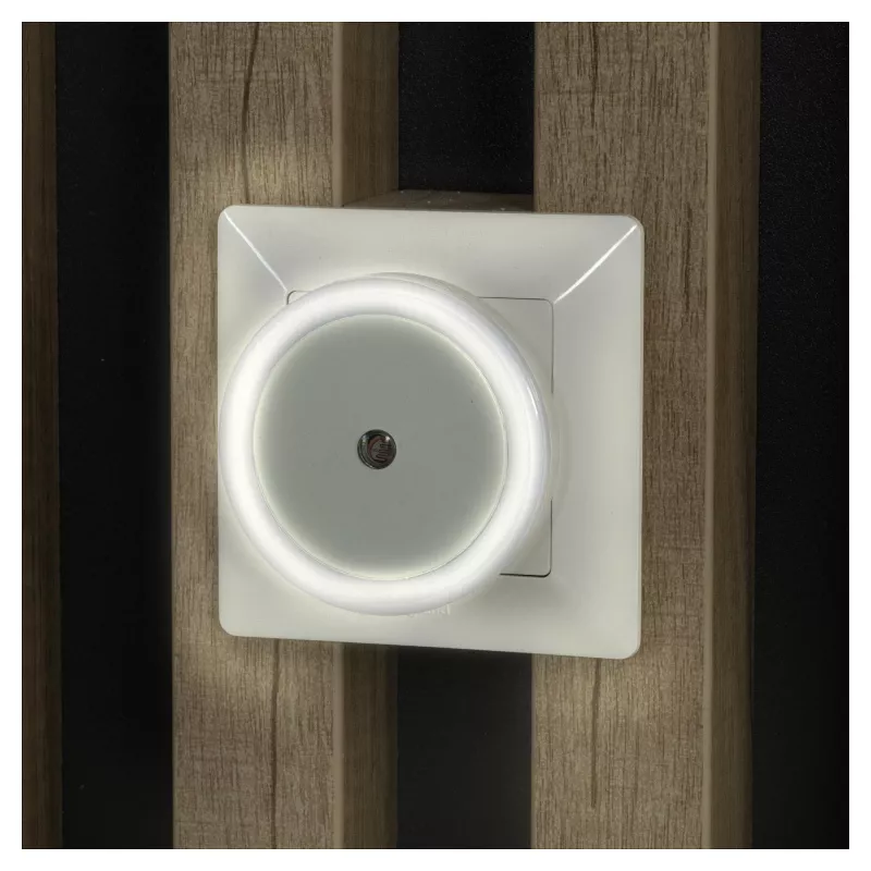 ENTAC Luz de Presença 0,5W Redonda Branco Frio com Sensor Crepuscular