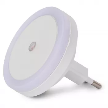 ENTAC Luz de Presença 0,5W Redonda Branco Frio com Sensor Crepuscular