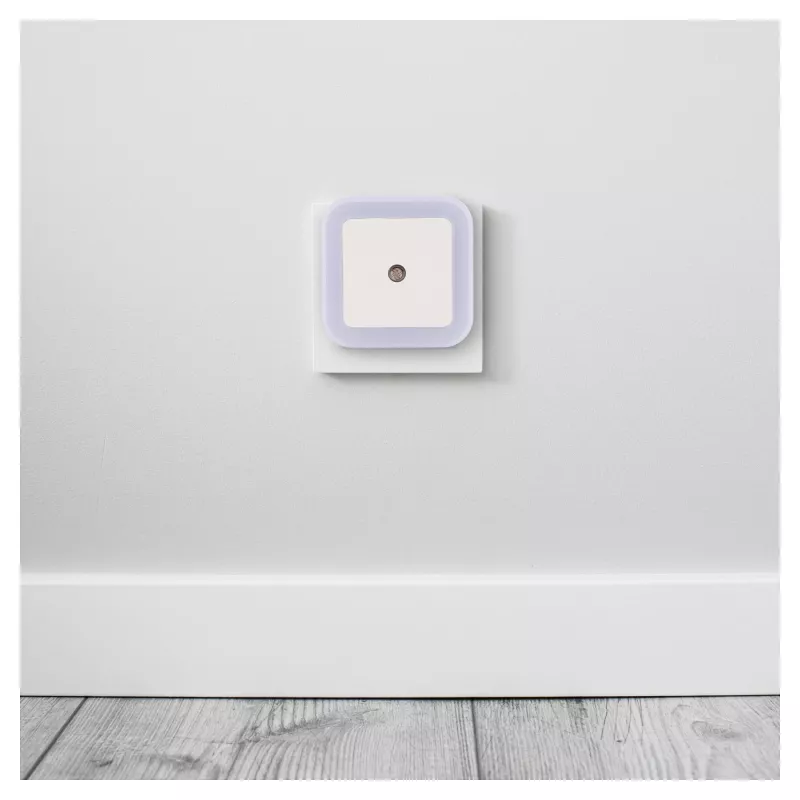 ENTAC Luz de Presença 0,5W Quadrada Branco Frio com Sensor Crepuscular