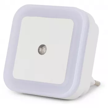 ENTAC Luz de Presença 0,5W Quadrada Branco Frio com Sensor Crepuscular