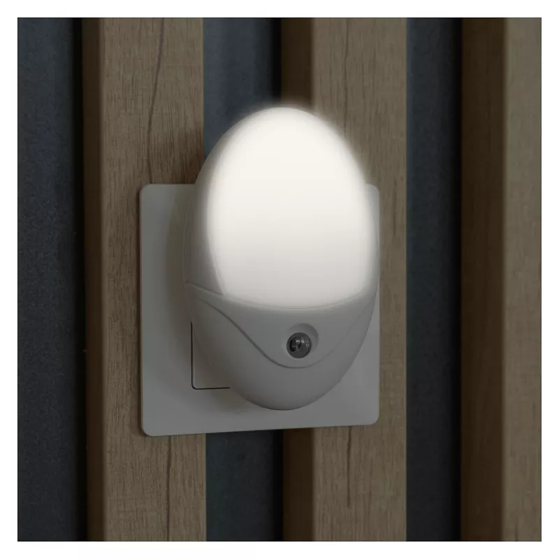 ENTAC Luz de Presença 0,5W Oval Branco Frio Branco Sensor Crepuscular