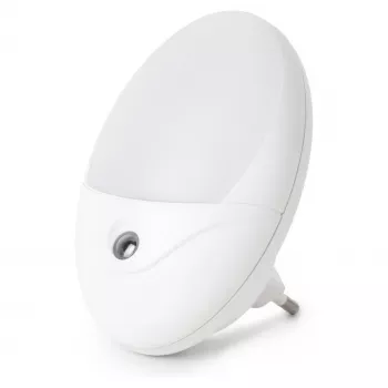 ENTAC Luz de Presença 0,5W Oval Branco Frio Branco Sensor Crepuscular