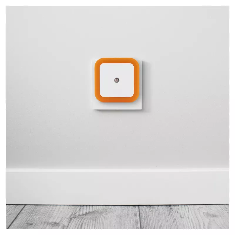 ENTAC Luz de Presença 0,5W Quadrada Branco Quente Laranja Sensor Crepuscular