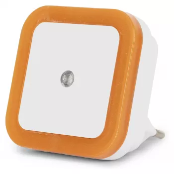 ENTAC Luz de Presença 0,5W Quadrada Branco Quente Laranja Sensor Crepuscular
