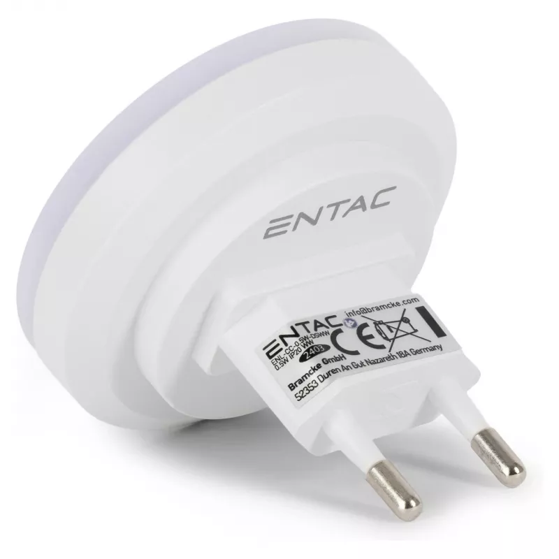 ENTAC Luz de Presença LED 0,5W Redonda Branco Quente com Sensor Crepuscular