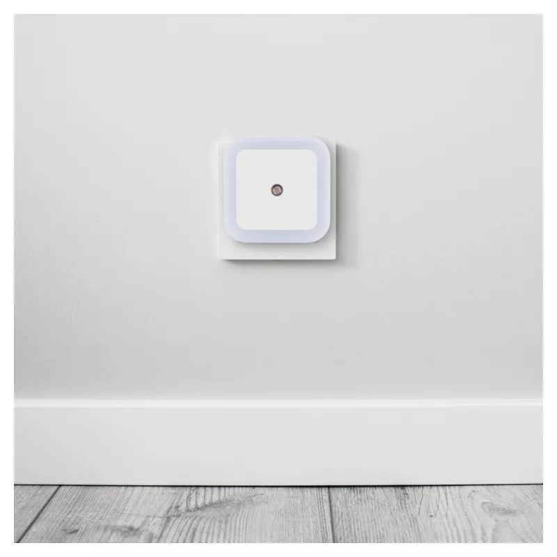 ENTAC Luz de Presença 0,5W Quadrada Branco Quente com Sensor Crepuscular