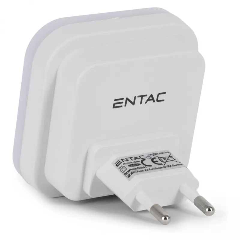ENTAC Luz de Presença 0,5W Quadrada Branco Quente com Sensor Crepuscular