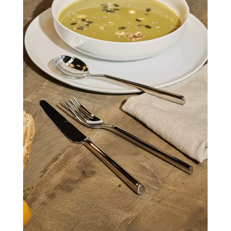 Conjunto de talheres Alessi Clivo 24 peças, prateado, aço inoxidável 18/10 polido espelhado
