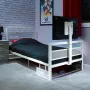 Cama individual de gaming XROCKER 90x190cm com suporte de TV metal branco
