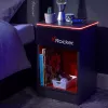 Mesa de cabeceira de gaming X Rocker com iluminação LED RGB, cinzento/vermelho