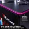 Mesa de cabeceira de gaming X Rocker com iluminação LED RGB, cinzento/vermelho