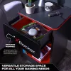 Mesa de cabeceira de gaming X Rocker com iluminação LED RGB, cinzento/vermelho