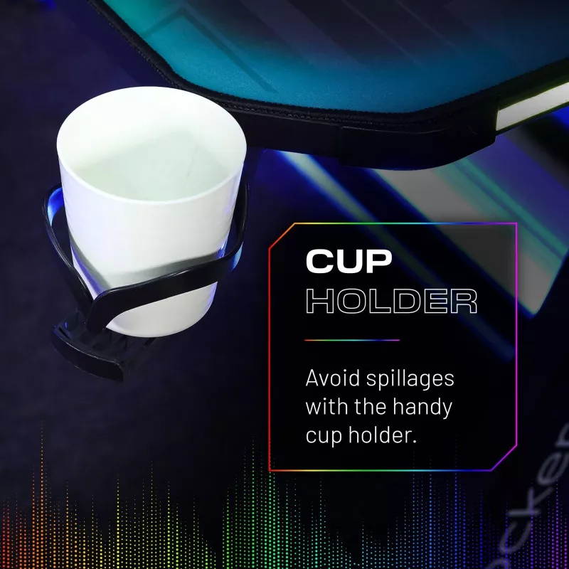 Secretária de gaming X Rocker Lumio RGB com iluminação LED e tapete de rato