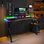 Secretária de gaming X Rocker Lumio XL RGB com iluminação RGB e tapete de rato, 140 cm