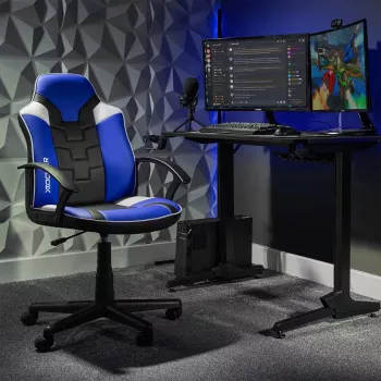 Cadeira de secretária de gaming X Rocker Saturn para crianças e jovens - azul
