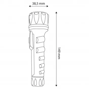 ENTAC EFL-2AA-PL Lanterna LED 2xAA Plástico ABS Preto 30 lúmenes