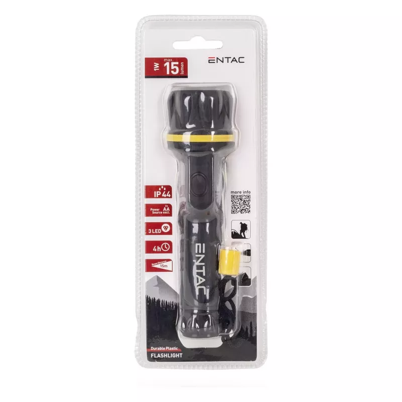 ENTAC EFL-2AA-PL Lanterna LED 2xAA Plástico ABS Preto 30 lúmenes