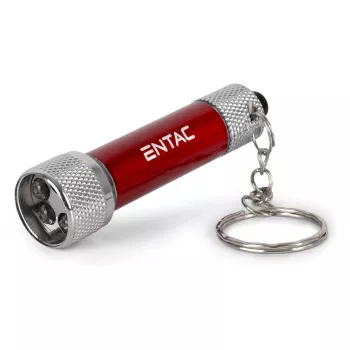 ENTAC Lanterna de chaveiro 5 LED Vermelho