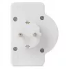 ENTAC Adaptador de tomada de parede 2x Euro 1x Schuko com interruptor Branco