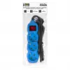 ENTAC Régua de tomadas 3 tomadas 1,5m Interruptor Azul