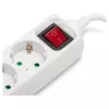 ENTAC Régua de tomadas 3 tomadas com USB 1,5m Interruptor Branco