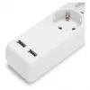 ENTAC Régua de tomadas 3 tomadas com USB 1,5m Interruptor Branco