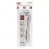 ENTAC Régua de tomadas 3 tomadas com USB 1,5m Interruptor Branco
