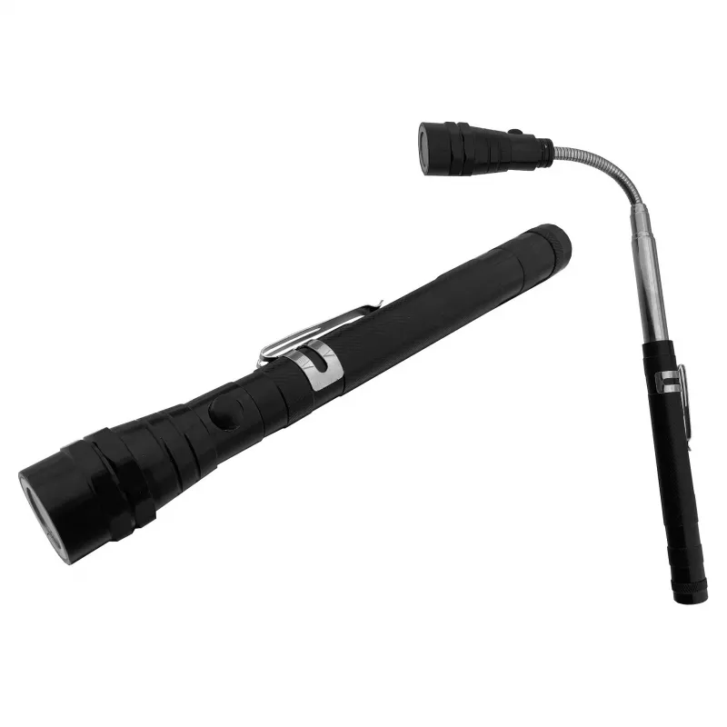ENTAC EFL-1W-FLEX-ALU Lanterna LED 1W com pescoço telescópico, Alumínio, Preto