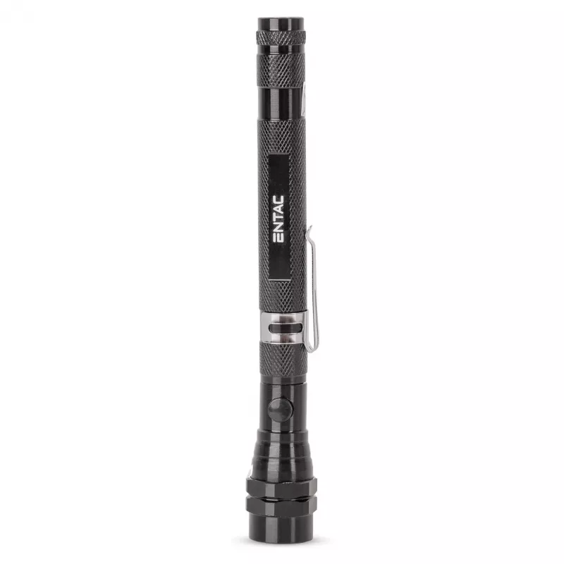 ENTAC EFL-1W-FLEX-ALU Lanterna LED 1W com pescoço telescópico, Alumínio, Preto