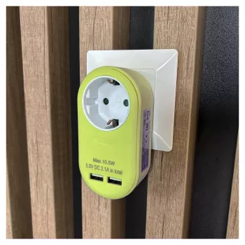 ENTAC Adaptador de tomada com 2x USB-A Lima