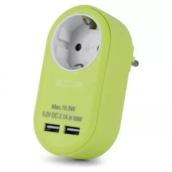 ENTAC Adaptador de tomada com 2x USB-A Lima