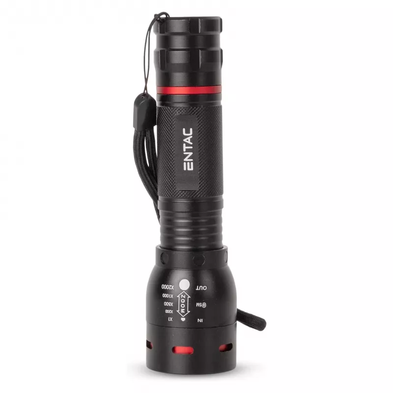 Lanterna LED zoomable ENTAC EFL-ZOOM-5W-ALU 350 lúmenes preta
