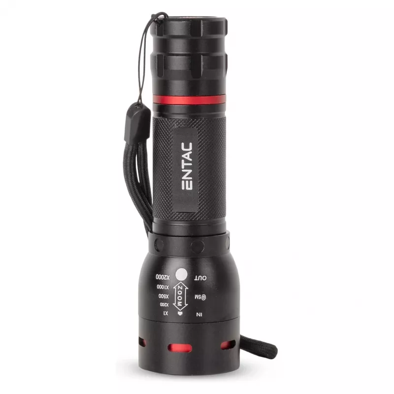 Lanterna LED zoomable ENTAC EFL-ZOOM-5W-ALU 350 lúmenes preta