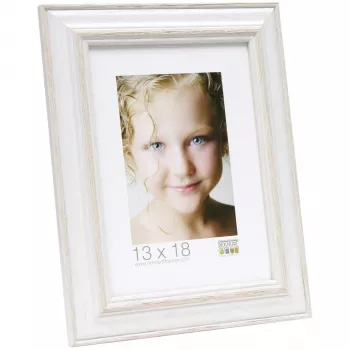 Moldura Deknudt S221H1 A4 21x29,7 cm MDF madeira branco bege reversível