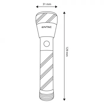 Lanterna LED ENTAC 1W alumínio preta pilha AA