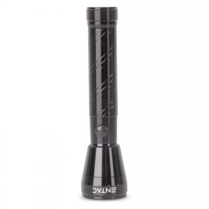 Lanterna LED ENTAC 1W alumínio preta pilha AA