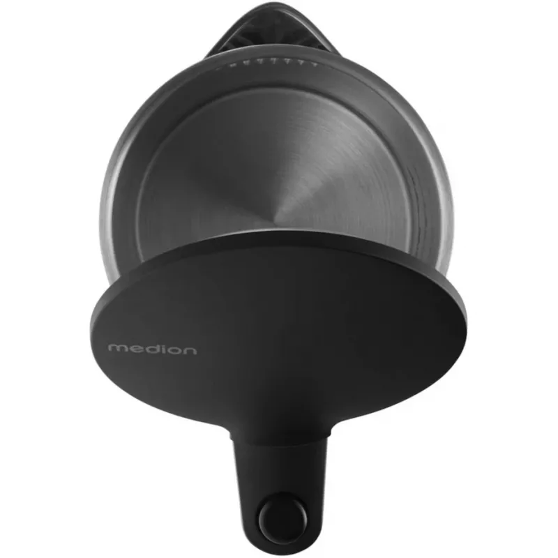 Chaleira elétrica MEDION MD 12106 1,5L 2200W preta aço inoxidável com função de manutenção de temperatura