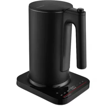 Chaleira elétrica MEDION MD 12106 1,5L 2200W preta aço inoxidável com função de manutenção de temperatura