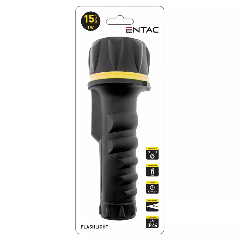 ENTAC EFL-2D-PL Lanterna 2D plástico preto