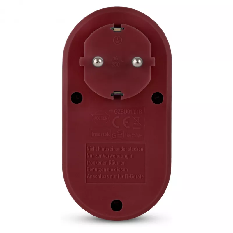ENTAC adaptador de tomada com 2x USB-A bordeaux