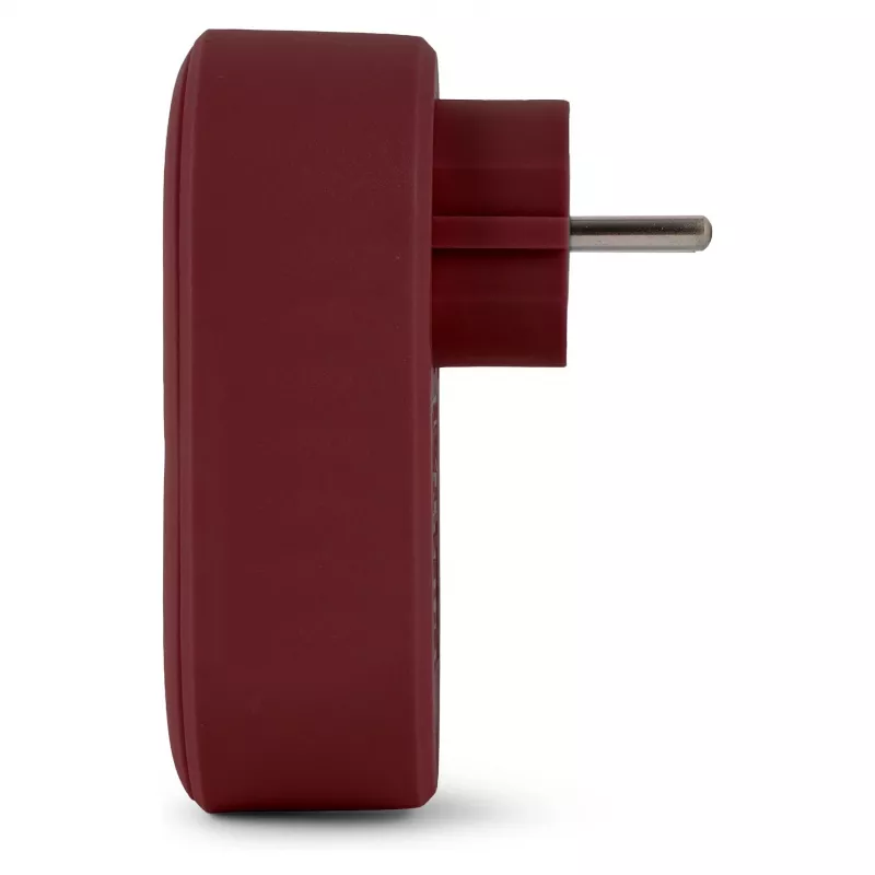 ENTAC adaptador de tomada com 2x USB-A bordeaux