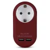 ENTAC adaptador de tomada com 2x USB-A bordeaux