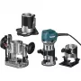Makita RT0702CX3J fresadora de bordas 710W pinça de 8mm com 3 bases mala MAKPAC