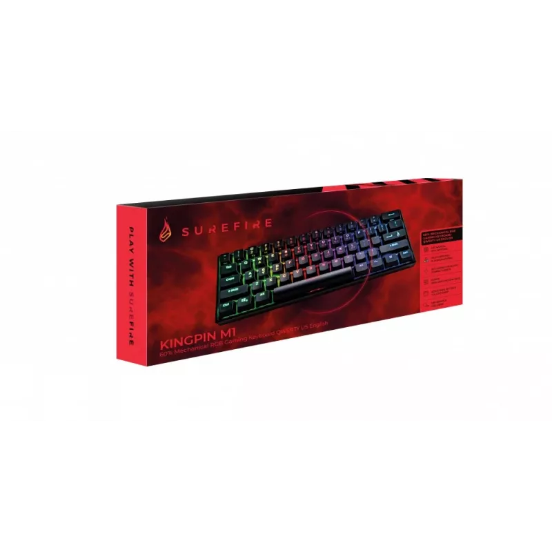 Teclado de gaming SureFire KingPin M1 USB QWERTY US Inglês preto