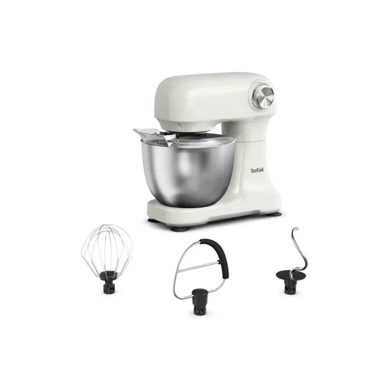 Batedeira TEFAL QB140AF0 Bake Easy, 500 W, 12 velocidades, taça de 3,5 L, bege