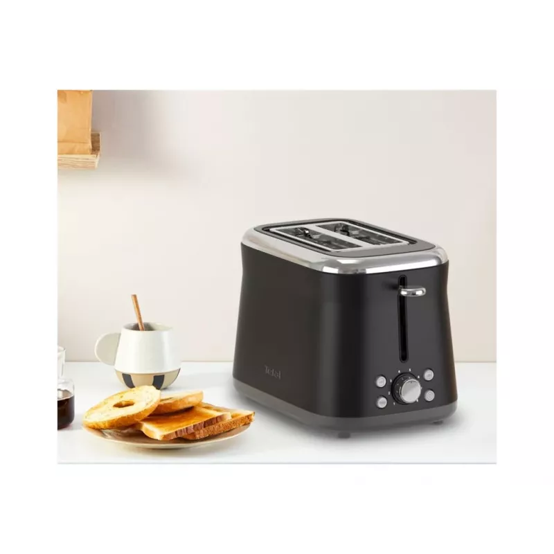 Torradeira TEFAL TT7208E0 Collection Retro 850 W 2 ranhuras aço inoxidável preta