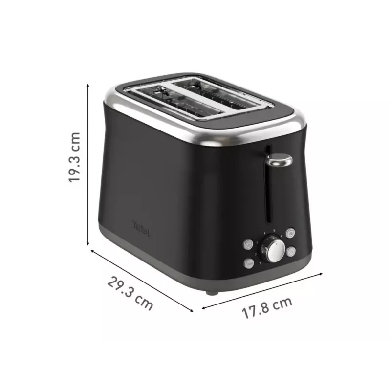 Torradeira TEFAL TT7208E0 Collection Retro 850 W 2 ranhuras aço inoxidável preta